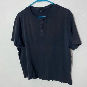 Grunge Cutoff Hem Henley Tee Cropped Loose Fit Apt 9 Vintage Unisex Solid